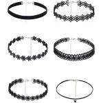 SuperLove Sexy Velvet Choker Set Black 6pcs