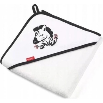 BabyOno Bambusová osuška s kapucňou Zebra 85x85cm biela