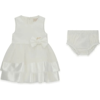 Guess Бяла елегантна рокля за бебе момиче с панделка и памперс гащички Guess