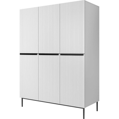 Nábytok Bogart Nicole 150 cm s kontajnerom Biely mat / Čierny nožičky