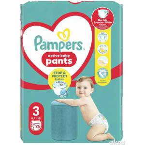 Pampers Пелени гащи Pampers Active Baby - Размер 3, 6-11 kg, 76 броя (1007000196) - ozone