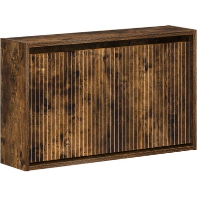 vidaXL Стенно шкафче за обувки ARNHEM 71 x 17 x 43 см Опушен дъб (896630)