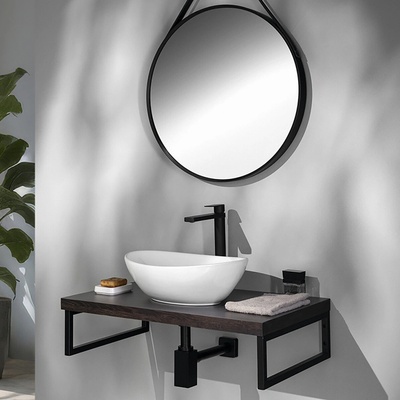 Aqualine Vega deska pod umyvadlo 62,5 x 45 cm dub černý VG665 – Zboží Mobilmania