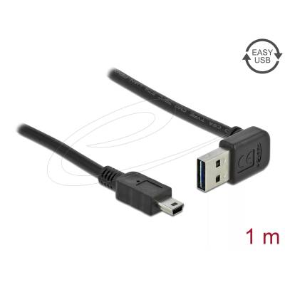 EASY-USB-A 2.0 мъжко към USB Mini-B мъжко, 1m , черен (DELOCK-83543)