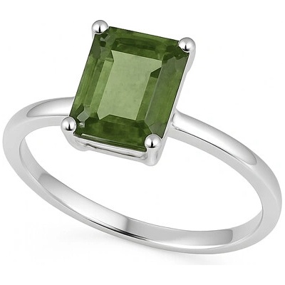 Vltavín Moldavite Stříbrný prsten s vltavínem P2000363770006