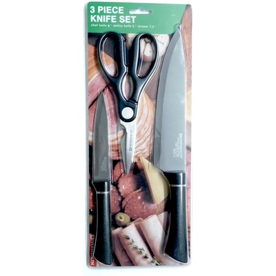 MAKRO - 3-dielny set 2 x nôž a 1 x nožnice