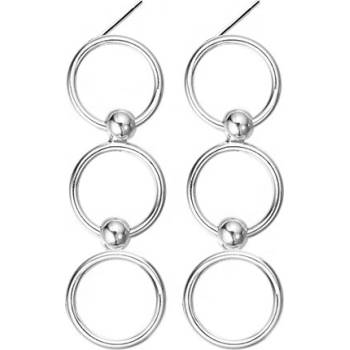 Silenti Jewelry Сребърни обеци "Троен Блясък