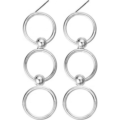 Silenti Jewelry Сребърни обеци "Троен Блясък