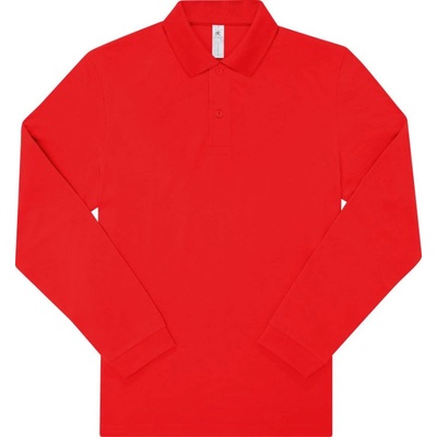 B&C polokošile B&C My Polo 210 LSL piqué dlouhý rukáv COT-01U42700401 červené