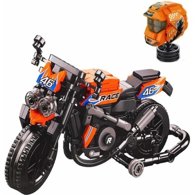 JOKO Stavebnica Motorka s Prilbou 403ks, oranžová
