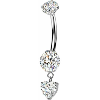 Šperky4U Visací piercing do pupíku TITAN TIT1737