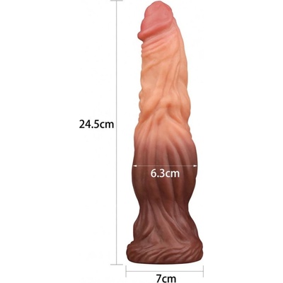LoveToy Dual Layered Platinum Silicone Nature Cock 9.5 Flesh