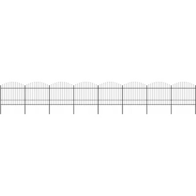 vidaXL Zahradní plot s hroty ocel (1,5–1,75) x 13,6 m černý