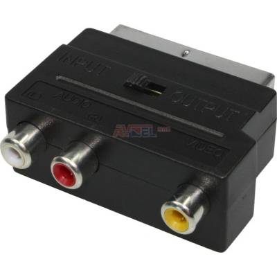 Kon. Redukcia SCART-CINCH-3x s prepínačom