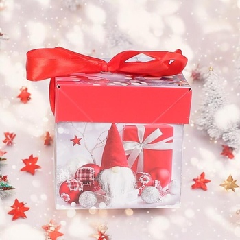 Коледен сет дамски чорапи в червено и черно - два чифта