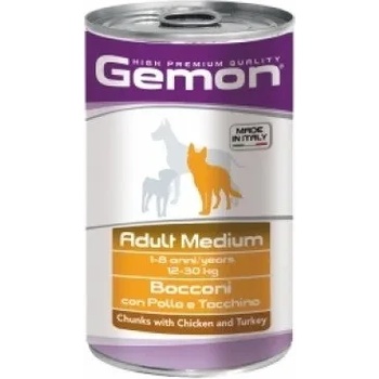 Gemon Chicken and Turkey Adult Medium - Хапки с пилешко и пуешко за средни породи - опаковка, 1. 250 кг