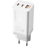 Dudao GaN Laptop Charger 65W - захранване за ел. мрежа за ла то и, смартфони и таблети с USB-A и 2xUSB-C изходи с технология за бързо зареждане (бял)