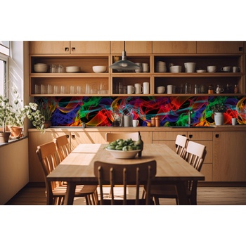 DIMEX ART s. r. o Фототапет за кухня - цветни линии 420 x 60 см