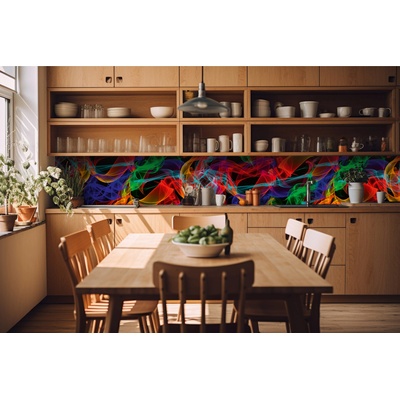DIMEX ART Фототапет за кухня - цветни линии 420 x 60 см