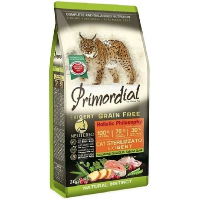 Primordial GF Cat kastrovaný Exigent losos a křepelka 2 kg