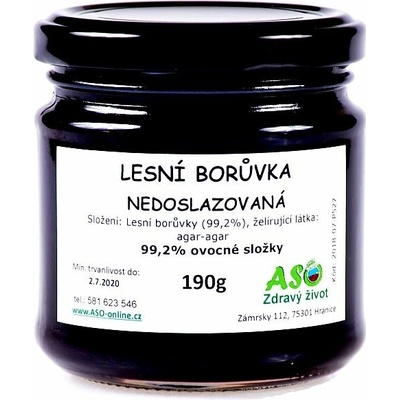 ASO Zdravý život lesní borůvka nedoslazovaná 190 g