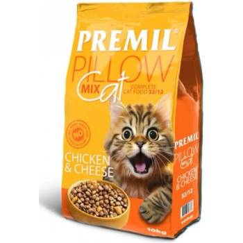 PREMIL Pillow Mix Cat Chicken & Cheese - суха храна за пораснали придирчиви котки с пиле и сирене - 10 кг - Сърбия