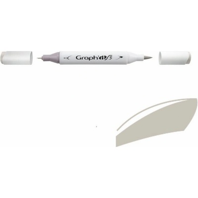 Lihová fixa GRAPH'IT oboustranná Brush & Fine, Warm Grey 2