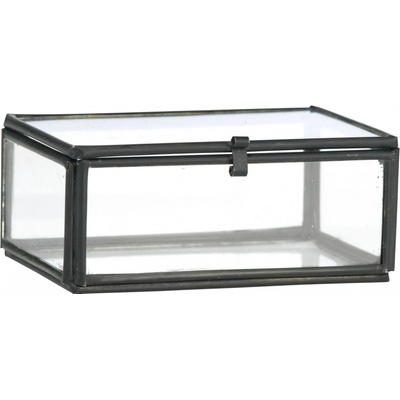 Madam Stoltz Sklenený box Clear Black Iron