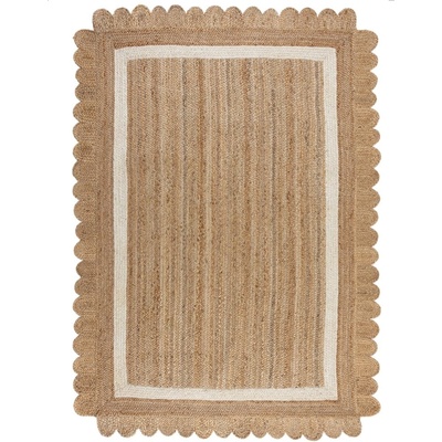 Flair Rugs Ръчно изработен ютен килим в естествен цвят и слонова кост 200x290 cm Grace White - Flair Rugs (503119377885)