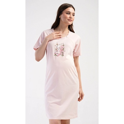 Tehotenská nočná košeľa Mackovia lososová