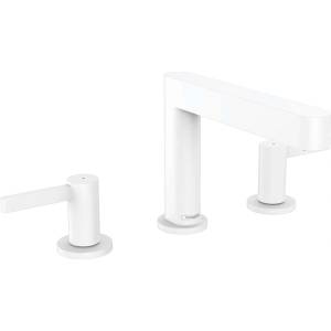 Hansgrohe Finoris - Смесител за мивка, монтаж с 3 отвора, с изход Push-Open, EcoSmart, бял мат 76033700 (76033700)