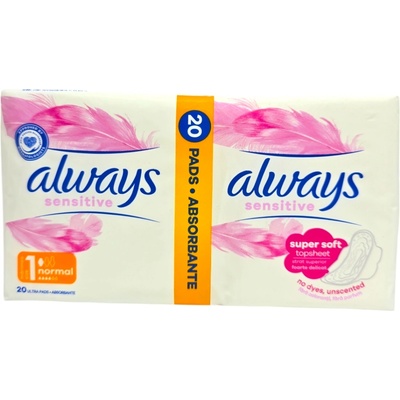 Always ultra дамски превръзки, Sensitive, 20 броя