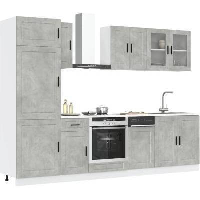 vidaXL Комплект кухненски шкафове от 8 части Kalmar, инженерно дърво (3314815)