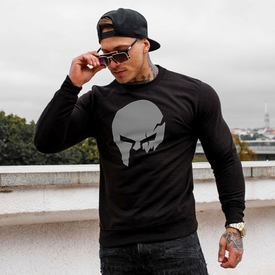 mikina bez kapuce Iron Aesthetics SKULL B&G černá – Zboží Dáma