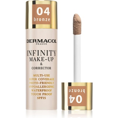 Dermacol Infinity високо покривен фон дьо тен SPF 15 цвят 04 Bronze 20 гр