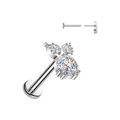 Šperky4U Piercing do brady sovička PUSH IN labreta TITAN TIT1702