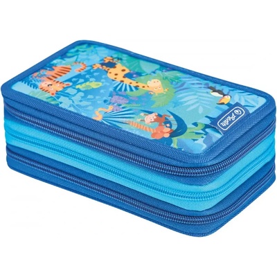 Несесер троен c 31 части, 3 ципа, Jungle Safari - herlitz