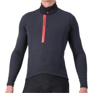 Castelli Мъжка фланелка с дълъг ръкав за колоездене Castelli Entrata Thermal Jersey Cycling jersey - Light Black / Red (056-2940-0212)