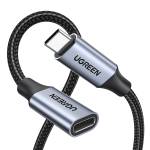 UGREEN USB-C мъжки към женски Gen2 5A оплетен кабел 0, 5 м черен US372
