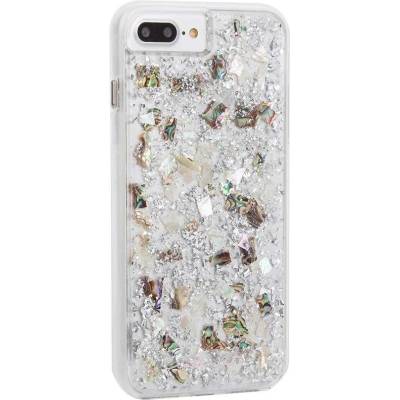 Case-Mate Karat Case - дизайнерски кейс с истински перлени и сребърни нишки и висока защита за iPhone 8 Plus, iPhone 7 Plus, iPhone 6S Plus, iPhone 6 Plus (перлен)