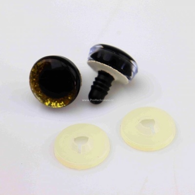 Pro Háčkování Oči bezpečnostní třpytivé zlaté, 12 mm