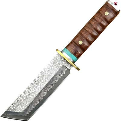 Damaškový outdoorový nôž TR 39472 Hnedá 13.5 cm