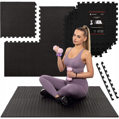 Springos Pěnová podložka Puzzle 60x60x1,2 cm sada 4ks černá FM0004 XG – Zboží Dáma