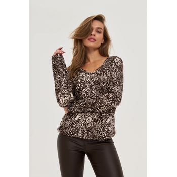 Moodo Блуза с V-образно деколте кафява Moodo Moodo | Rozov | ЖЕНИ | 38