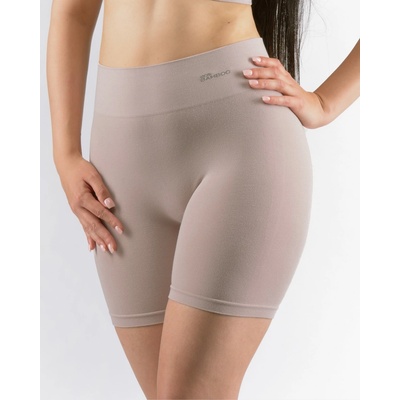 GINA Dámske vyššie bezšvové boxerky ECO Bamboo 03019P šedohnědá