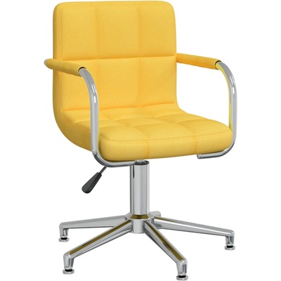 vidaXL Въртящ се трапезен стол, горчица, текстил (3088069)