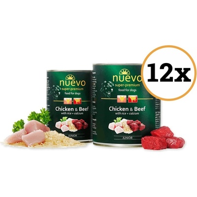 Nuevo Dog Junior Chicken & Beef 12 x 400 g