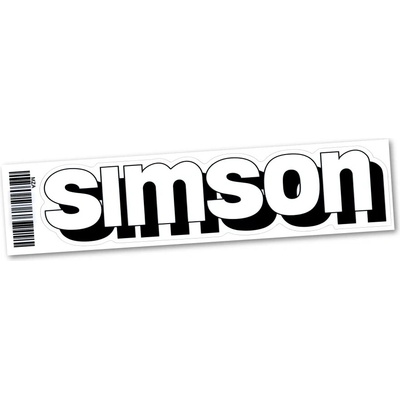 Nálepka nádrže (21 cm), BIELA (MZA) - Simson