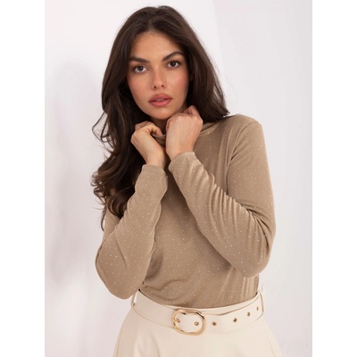 Blouse IT-BZ-15368-1.04-dark beige hnedá krémová RUE PARIS