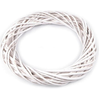 Proutěný věnec Ø30 cm bílá 1 ks